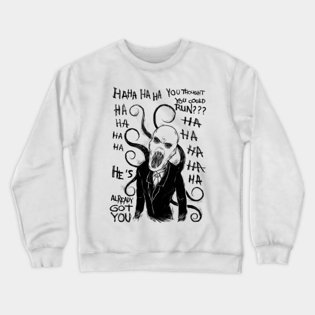 Trapped in the Clutches of Slender Man: A Desperate Attempt to Escape Crewneck Sweatshirt by Holymayo Tee